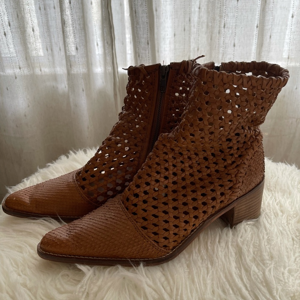 Free people woven cognac boots